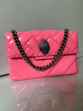 Kurt Geiger Hot Pink Quilted Leather Bird Head Logo Bag Barbiecore Y2K Vibes
